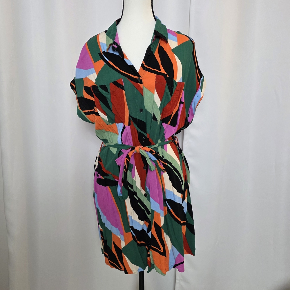 Colorful Geometric Button Down Shirt